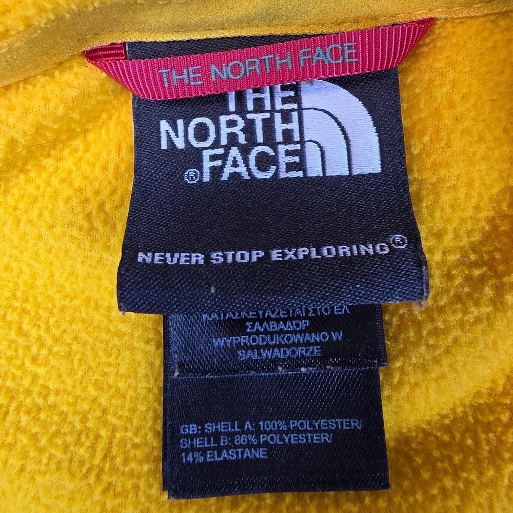 The North Face FlashDry Quarter Zip Fleece Pullover XL Yellow Mens Sleeve Pocket